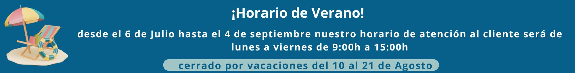 HORARIO VERANO Y VACACIONES 2026
